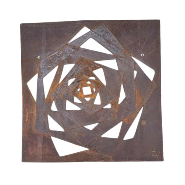 Bob van der Auwera, sculpture murale abstraite en acier corten