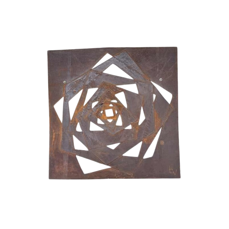 Bob van der Auwera, sculpture murale abstraite en acier corten