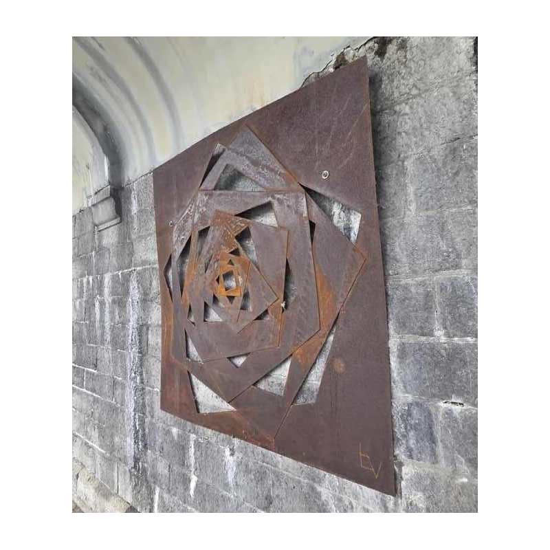 Bob van der Auwera, corten steel abstract wall sculpture