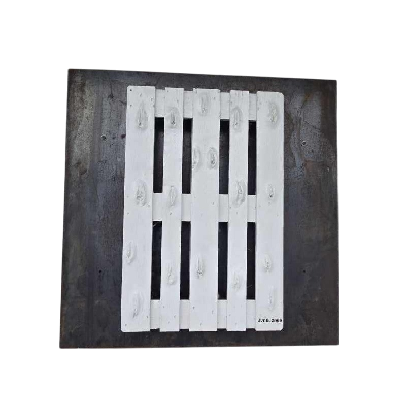 Jacques Van Overstraeten ‘Les noeuds’ oil on wood mounted on corten steel, 21st century