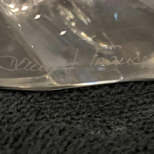 DAUM France "Verseau" paar kandelaars, brutalistisch kristal, 1950