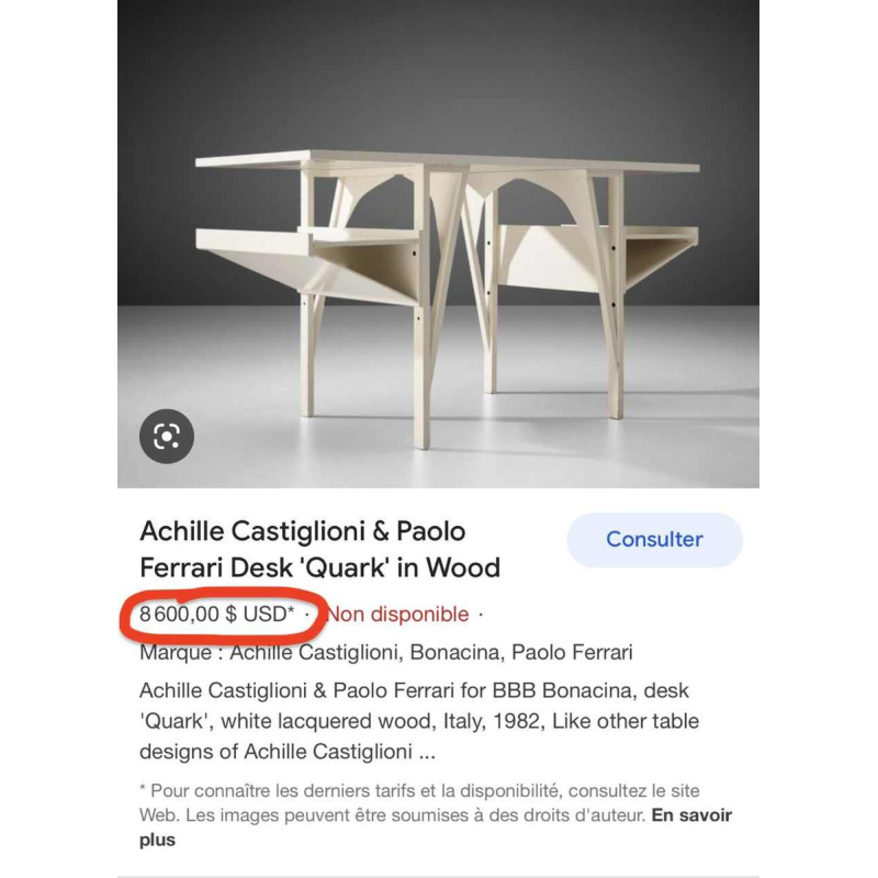 Achille Castiglioni & Paolo Ferrari / BBB Bonachina Italia, Bureau Quark, 1982