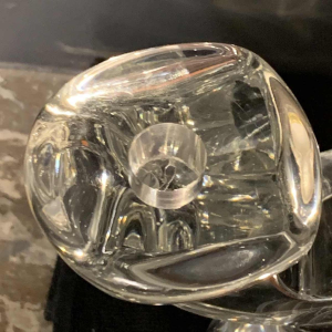 DAUM France "Verseau" Paire de Chandeliers / Bougeoirs, Cristal Brutaliste, 1950