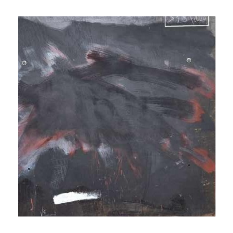 Véronique Gérard “Imagine your future” Abstract schilderij, olieverf op cortenstaal, 21e eeuw