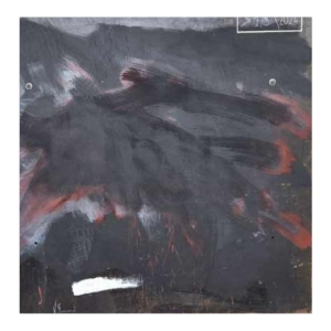 Véronique Gérard “Imagine your future” Abstract schilderij, olieverf op cortenstaal, 21e eeuw