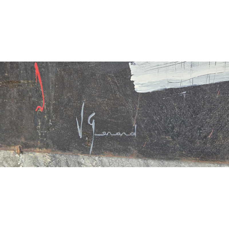 Véronique Gérard ‘Imagine your future’ Abstract painting, oil on corten steel, 21st c