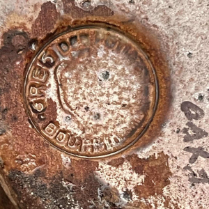 ROGER GUERIN, vase 'coloquinte' Art Nouveau brun à trois hanses, grès salé grand feu, Bouffioulx ca 1920