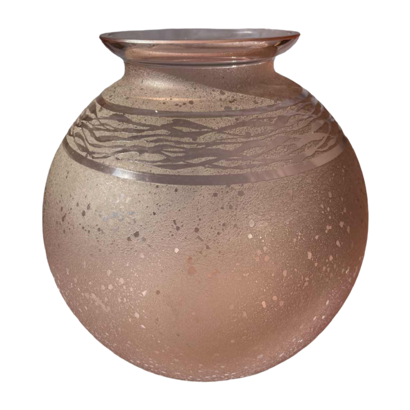 Manufacture SCHNEIDER art deco vase in engraved glass circa 1930