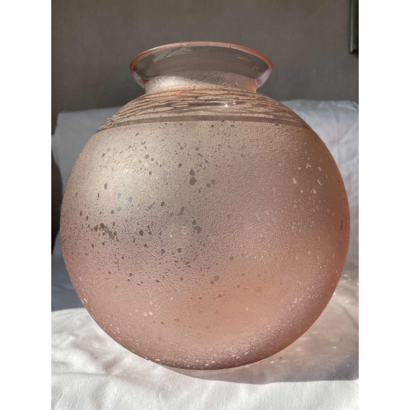 Manufacture SCHNEIDER vase art deco en verre gravée vers 1930