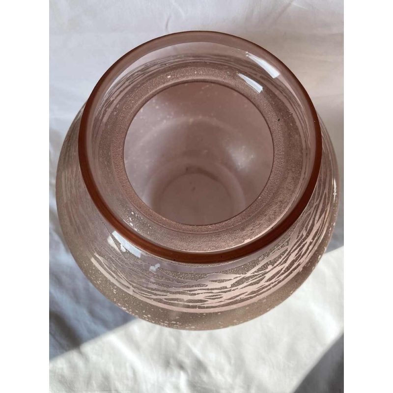 Manufacture SCHNEIDER vase art deco en verre gravée vers 1930