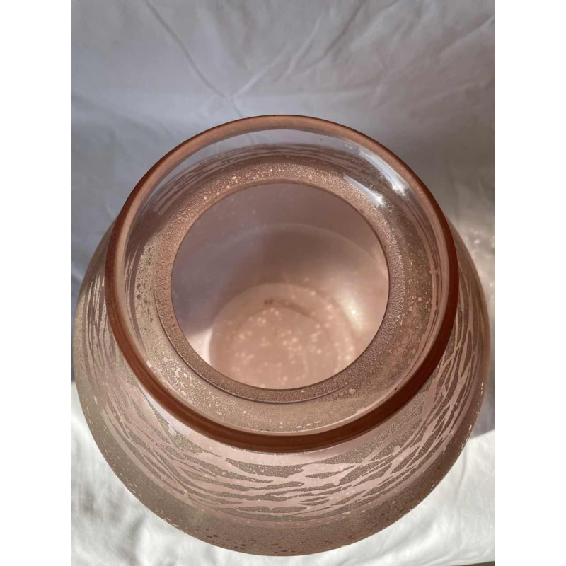 Manufacture SCHNEIDER art deco vase in engraved glass circa 1930