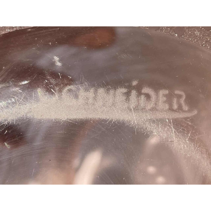 Manufacture SCHNEIDER art deco vase in engraved glass circa 1930