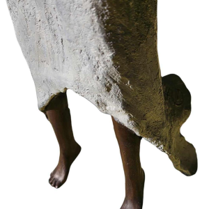 Adama Gandema "Woman with scarf" bronze sculpture, Burkina Faso