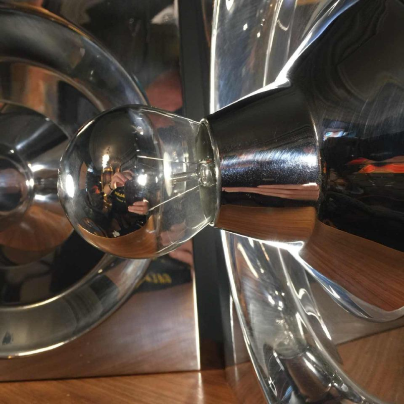 Klaus Hempel, Kaiser Leuchten, pair of "Optic Art" steel wall lights, 1970