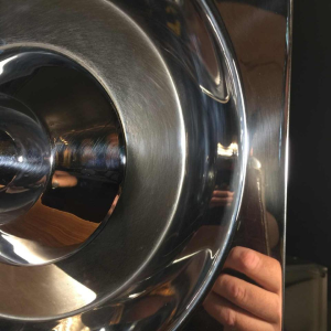 Klaus Hempel, Kaiser Leuchten, paar stalen wandlampen "Optic Art", 1970