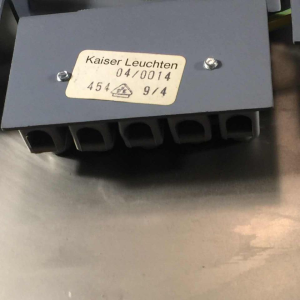 Klaus Hempel, Kaiser Leuchten, pair of "Optic Art" steel wall lights, 1970