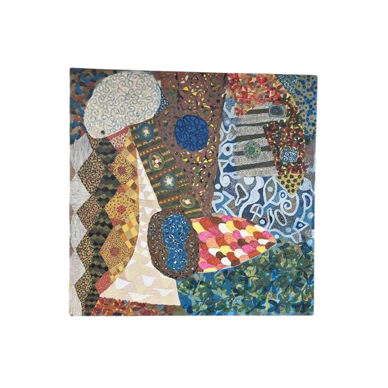 Madior 'Paysage cosmique' huile sur toile marouflée sur acier corten, XXIes