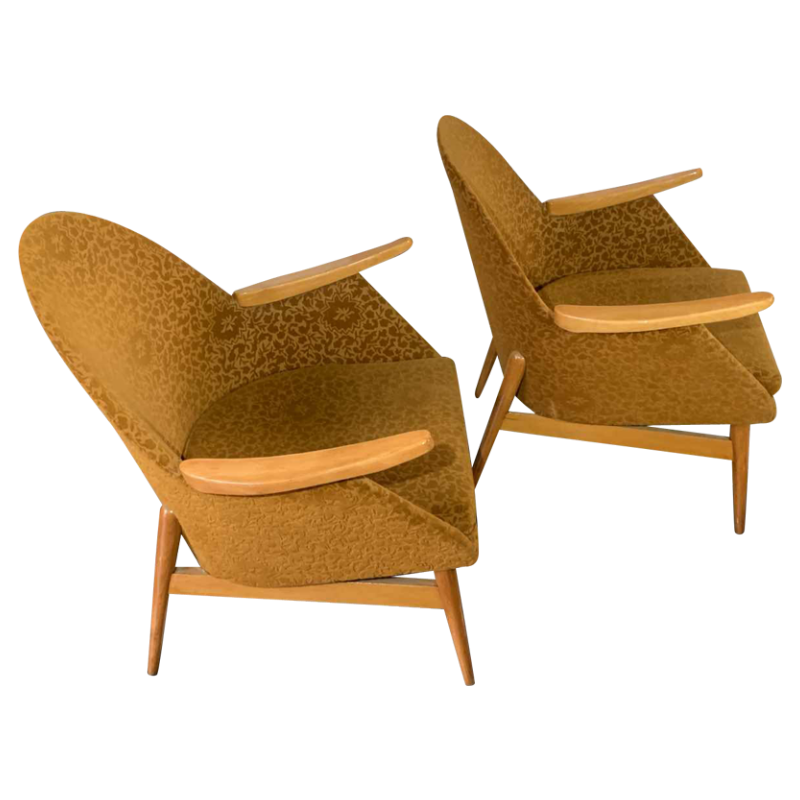 Paire de Fauteuils Vintage en parfait état, Design Tchécoslovaque 1950s 1960s