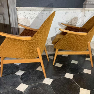 Paar Vintage Fauteuils, Goede Staat, Tsjecho-Slowakije Design 1950s 1960s