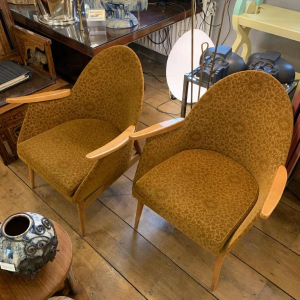 Paar Vintage Fauteuils, Goede Staat, Tsjecho-Slowakije Design 1950s 1960s