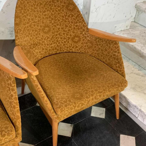 Pair of Vintage Armchairs, Perfect State, Czechoslovakia Design 1950s 1960s
