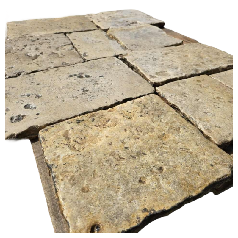 Antique Burgundy (Bourgogne) stone paving, France 18th century