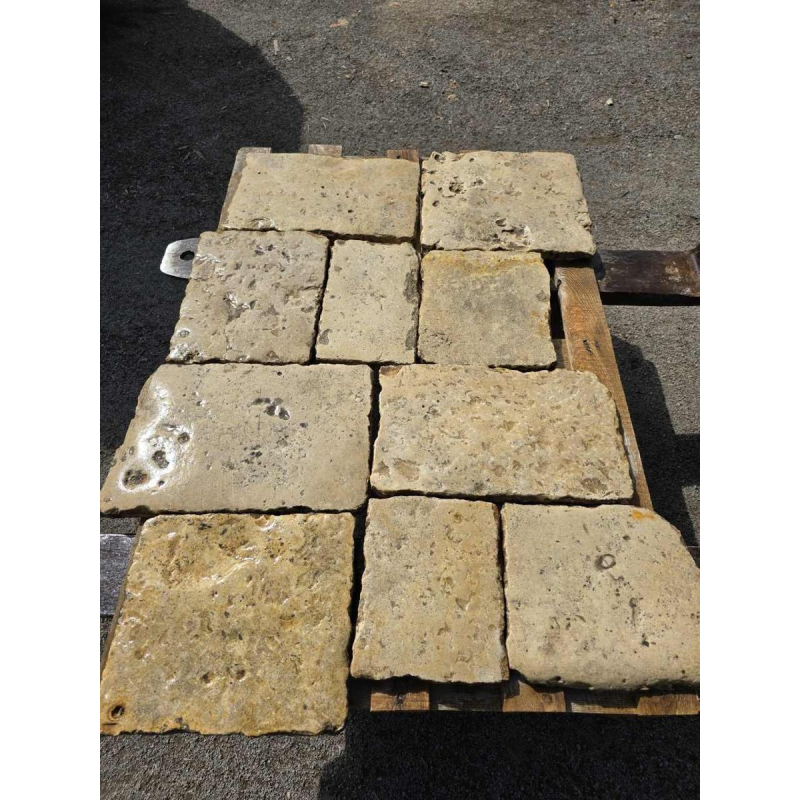 Antique Burgundy (Bourgogne) stone paving, France 18th century