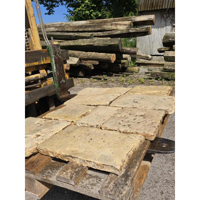 Antique Burgundy (Bourgogne) stone paving, France 18th century