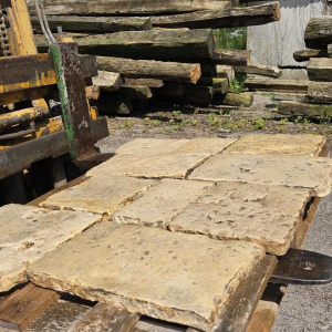 Antique Burgundy (Bourgogne) stone paving, France 18th century