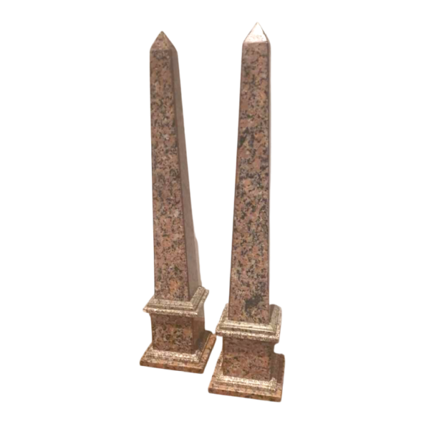 Pair of marble obelisks, Italy 20th century