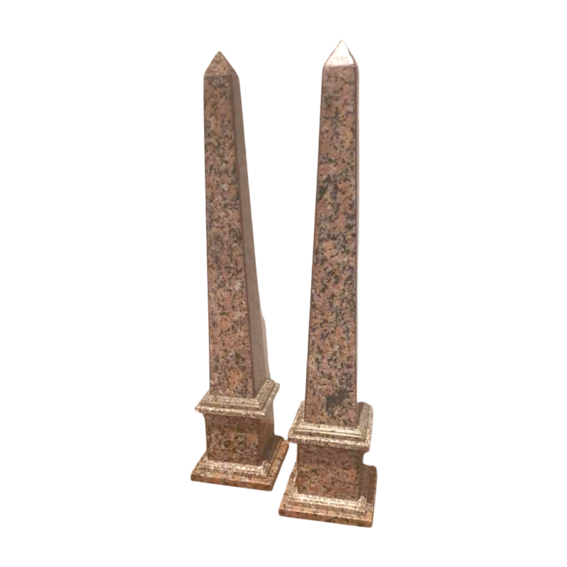 Pair of marble obelisks, Italy 20th century
