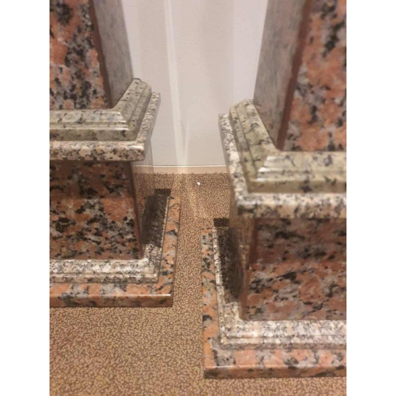 Pair of marble obelisks, Italy 20th century