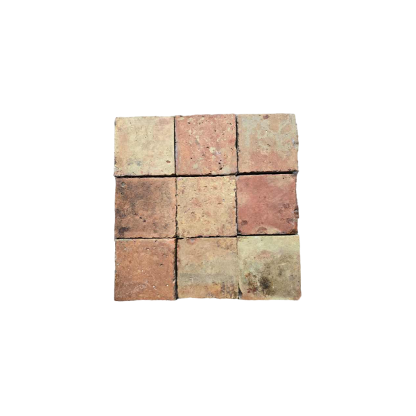Carrelages 'Tomettes' anciennes en terre cuite de récupération (vendu au M2), 18ème siècle