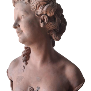 Terracotta buste van een vrouw