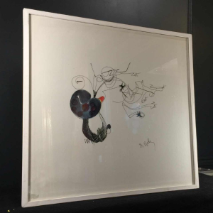 Anne Body "The Zut", drawing gouache on paper, original framing, 1965