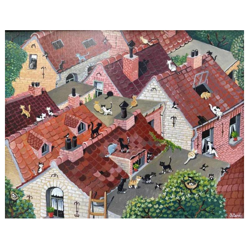 Marie-Louise BATARDY (1943-) « Réunion au sommet » Hst