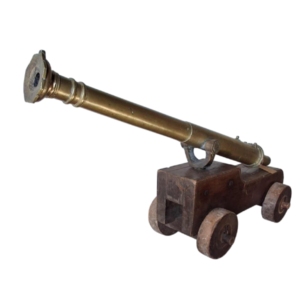 Bronze ‘Couleuvrine de Marine’ ship's gun, wooden base