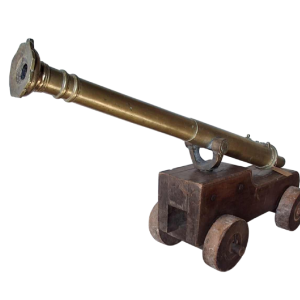 Bronze ‘Couleuvrine de Marine’ ship's gun, wooden base
