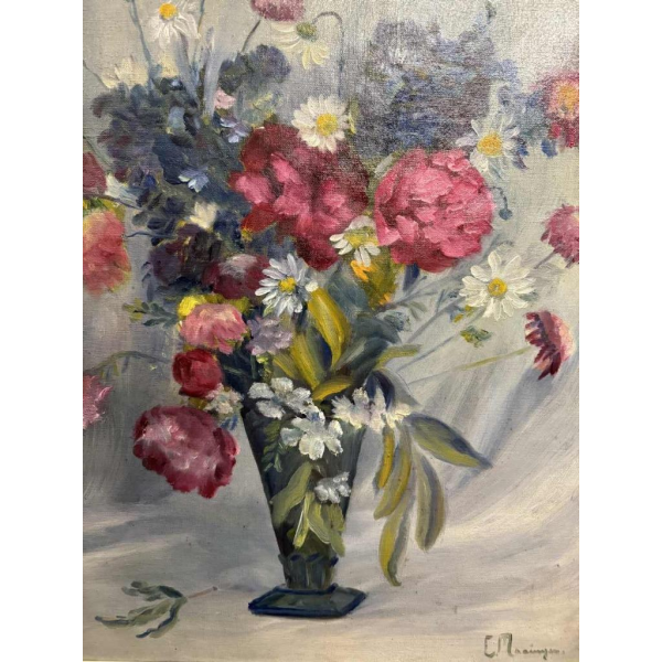 Lucien MARINGER (1903-1981) «Fleurs » peinture huile sur toile