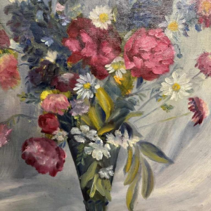 Lucien MARINGER (1903-1981) «Flowers » painting oil on canvas