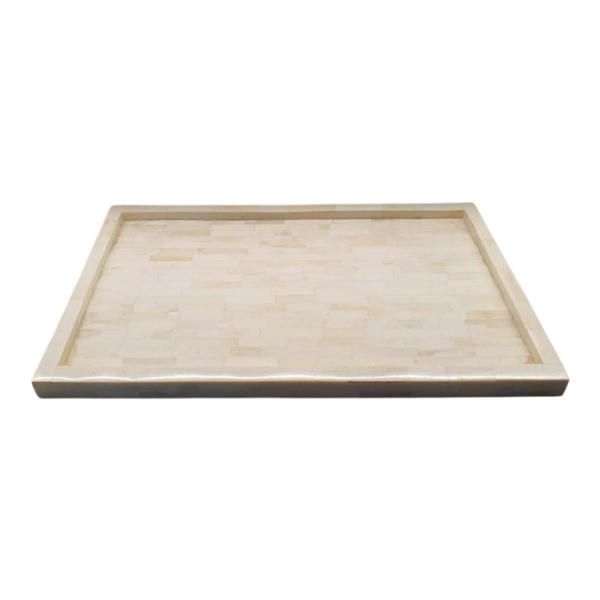 Plateau van been, verchroomd metaal en glas, 20e eeuwarts