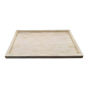 Plateau van been, verchroomd metaal en glas, 20e eeuwarts