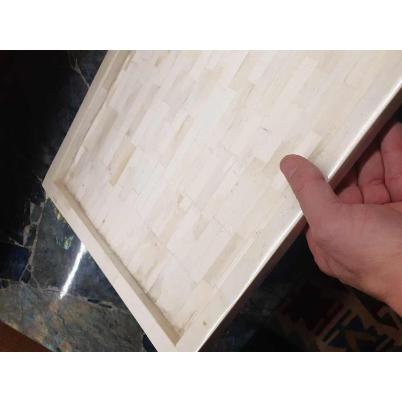 Plateau van been, verchroomd metaal en glas, 20e eeuwarts