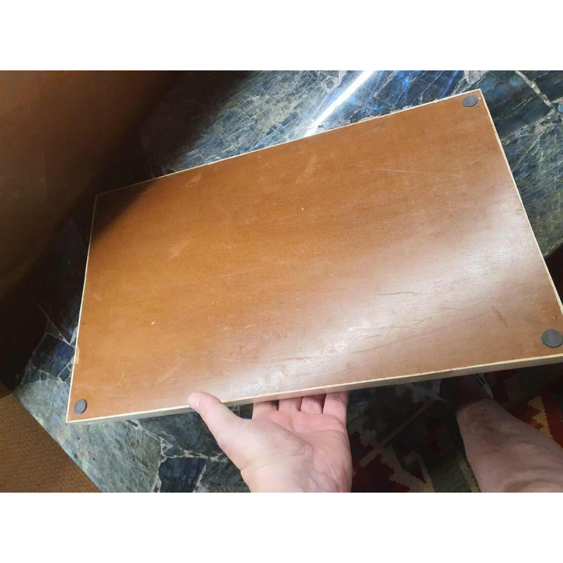 Plateau en os, métal chromé et verre, Italie XXe s