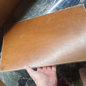 Tray made of bone, chrome-plated metal and glass, 20th century