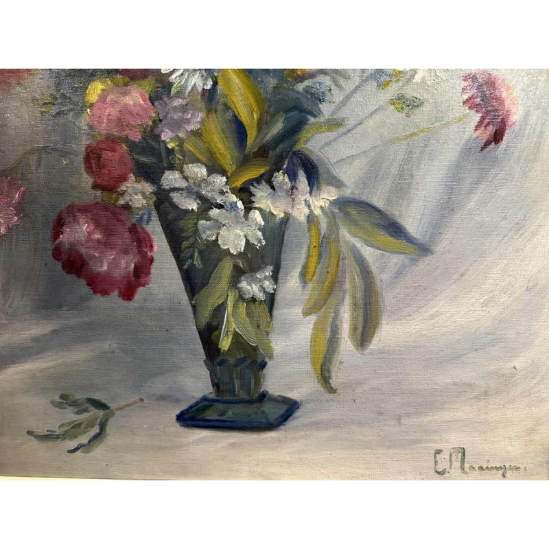 Lucien MARINGER (1903-1981) «Flowers » painting oil on canvas