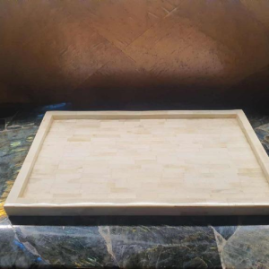 Plateau en os, métal chromé et verre, Italie XXe s