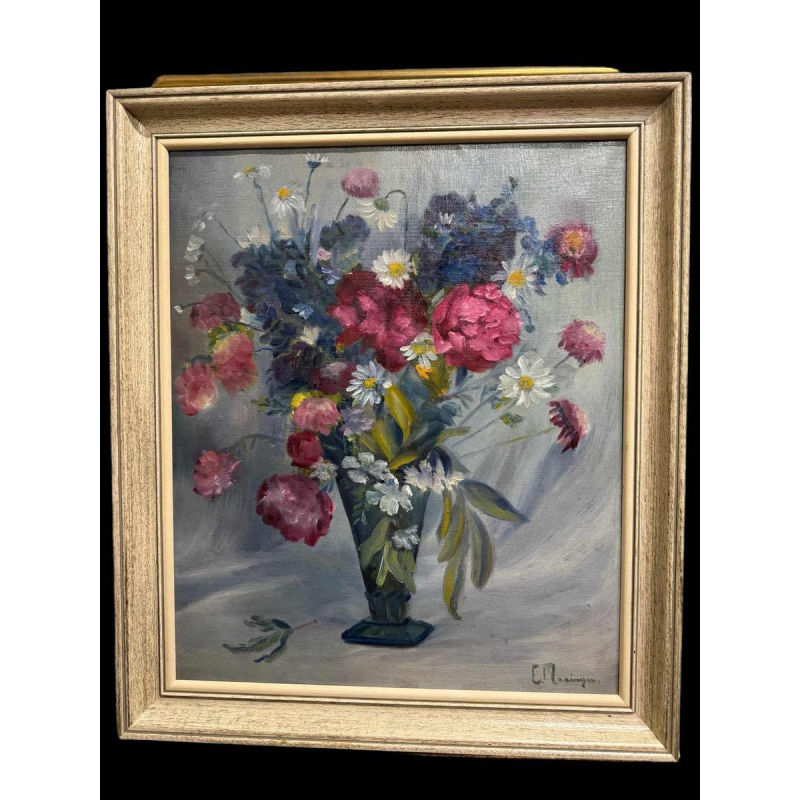 Lucien MARINGER (1903-1981) «Fleurs » peinture huile sur toile