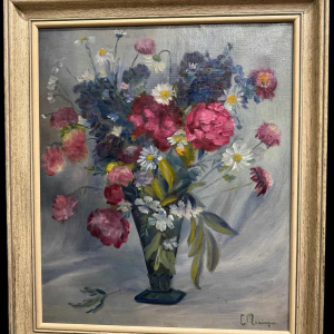 Lucien MARINGER (1903-1981) «Fleurs » peinture huile sur toile