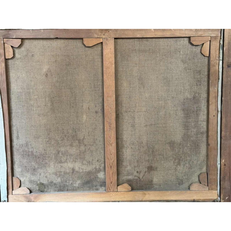 Georges BOUILLON 'hâteau sous la neige en Ardenne' peinture huile sur toile, ca 1930